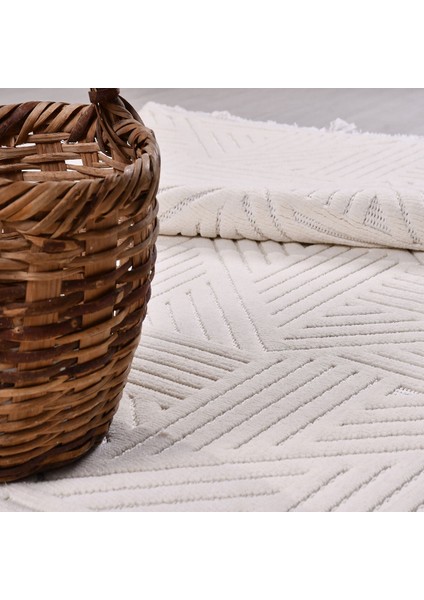 Krem Modern Etnik Desenli Sisal Hav Vermeyen Leke Tutmayan Kolay Temizlenen Yumuşak Makine Salon Yolluk Mutfak Halı fırsatları