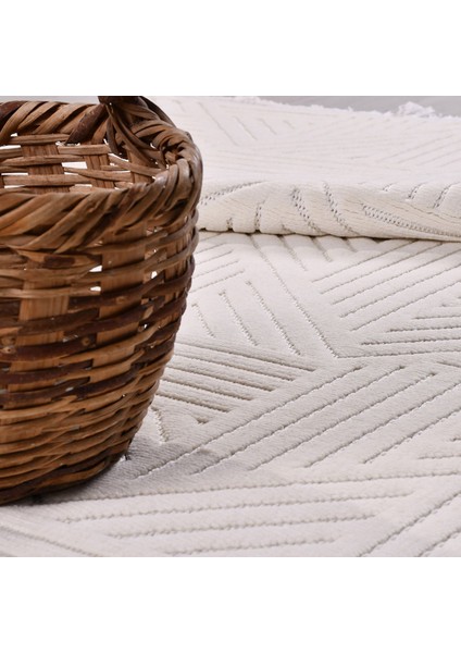 Krem Modern Etnik Desenli Sisal Hav Vermeyen Leke Tutmayan Kolay Temizlenen Yumuşak Makine Salon Yolluk Mutfak Halı indirimleri