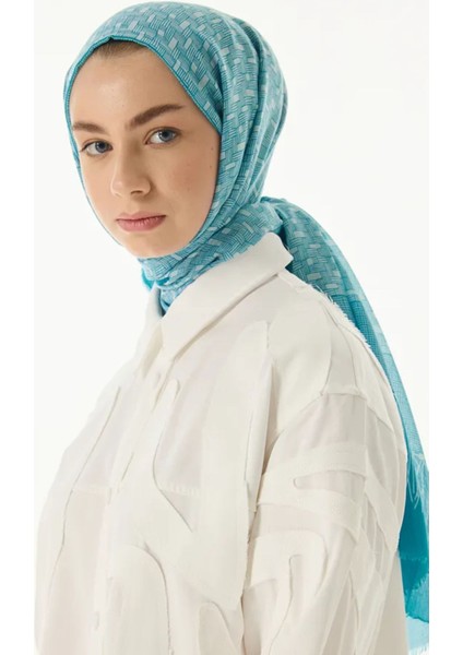 Aria Çizgi Desen Petrol Yeşil Pamuklu Şal fırsatları