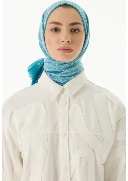 Aria Çizgi Desen Petrol Yeşil Pamuklu Şal indirimleri