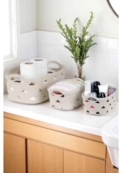 5li Dekoratif Deri Görünüm Dolap Içi Düzenleyici Saklama Kutusu Mutfak Banyo Organizer Sepet Krem modelleri