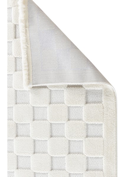 Exie Krem Geometrik Etnik Modern Desenli Hav Vermeyen Leke Tutmayan Kolay Temizlenen Yumuşak Makine Salon Yolluk Mutfak Halı