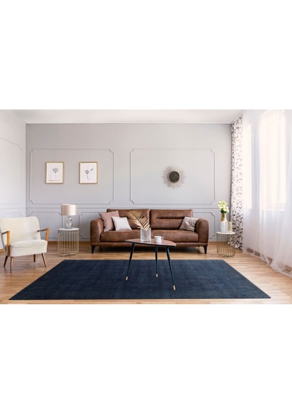 Louisville Modern Lacivert Yün Dikdörtgen El Dokuma fiyatları