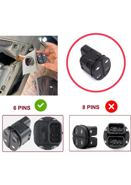Ford Fiesta 5 Jh Jd Fusion Ju Tourneo Connect 1 Transit V347 V348 Için Ikili Cam Açma Düğmesi modelleri