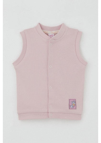 Kız Bebek Yelek Çıtçıtlı Sevimli Tavşancık Armalı 4 Ay-1 Yaş, Pembe