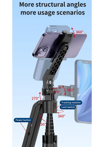 Aı Destekli Yüz Takipli Akıllı Gimbal – 360° Panoramik Çekim, Quadrapod Tripod, Ayrılabilir Telefon Tutucu, Uzaktan Kumandalı, Android & Ios Uyumlu | Y12 fırsatları