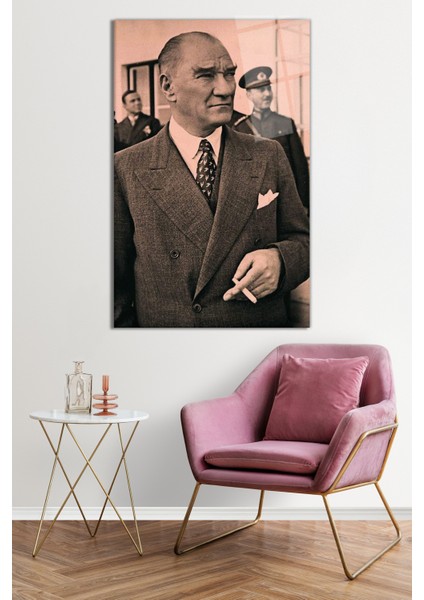Nostaljik Mustafa Kemal Atatürk Cam Tablo, Darbelere Dayanıklı Kırılmaz Cam, Hediyelik fiyatları