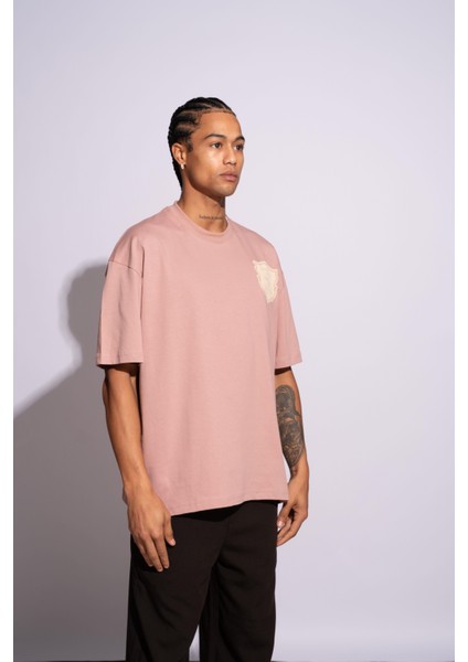 Erkek Oversize T-Shirt Hotel De Narcos Pembe fırsatları