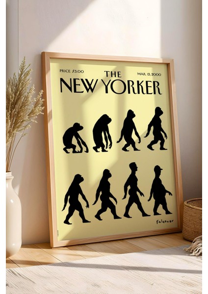 The New Yorker Çerçeveli Tablo March 13 2000 - Amerikan Erkeğinin Evrimi Tablosu