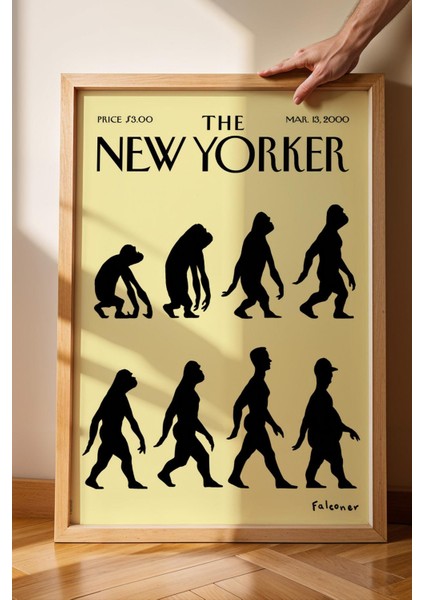 The New Yorker Çerçeveli Tablo March 13 2000 - Amerikan Erkeğinin Evrimi Tablosu fiyatları