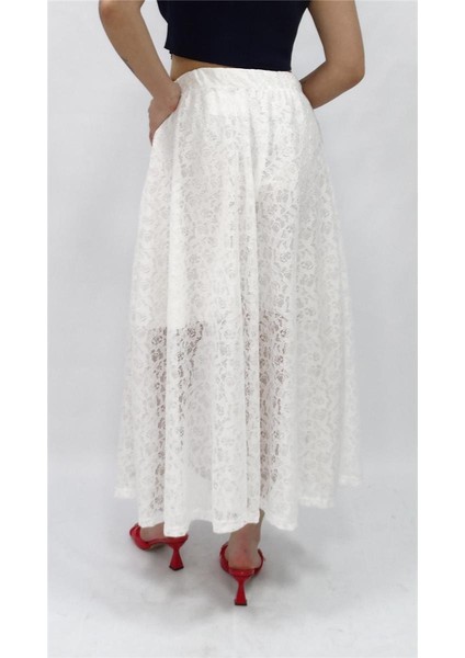 Kadın Mistik Dantelli Uzun Etek modelleri