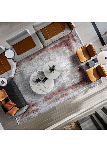 Bordo Klasik Etnik Modern Desenli Pamuk Makinada Yıkanabilir Hav Toz Vermez Leke Tutmayan Kaymaz Taban Dijital Makine Baskı Salon Yolluk Mutfak Halı fırsatları