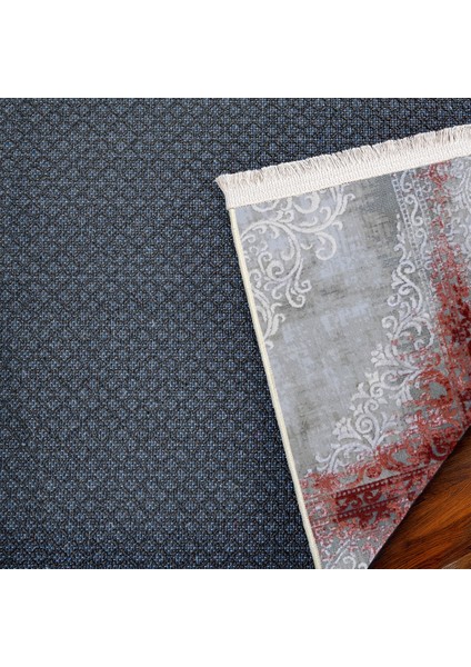 Bordo Klasik Etnik Modern Desenli Pamuk Makinada Yıkanabilir Hav Toz Vermez Leke Tutmayan Kaymaz Taban Dijital Makine Baskı Salon Yolluk Mutfak Halı indirimleri