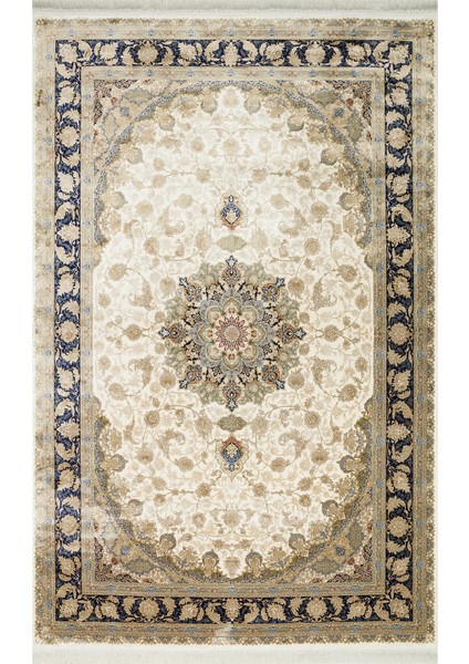 Bachelor Çerçeveli Krem Viskon Dikdörtgen Modern Desenli Akrilik Hav Vermeyen Leke Tutmayan Kolay Temizlenen Yumuşak Makine Salon Yolluk Mutfak Halı