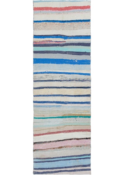 Teselya Bej Çizgili Yün Modern Desenli Yün Hav Toz Vermez Leke Tutmayan Salon Yolluk Mutfak El Dokuma Halı