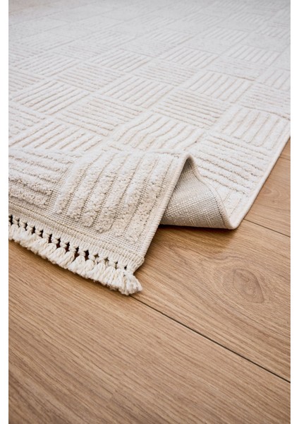 Beyaz Geometrik Etnik Modern Desenli Hav Vermeyen Leke Tutmayan Kolay Temizlenen Yumuşak Makine Salon Yolluk Mutfak Halı fiyatları