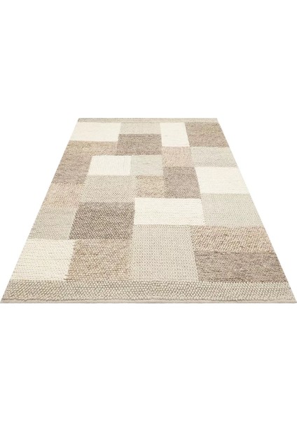 Altmunster Geometrik Bej Yün Dikdörtgen Modern Desenli Akrilik Hav Vermeyen Leke Tutmayan Kolay Temizlenen Yumuşak Makine Salon Yolluk Jüt Halı indirimleri