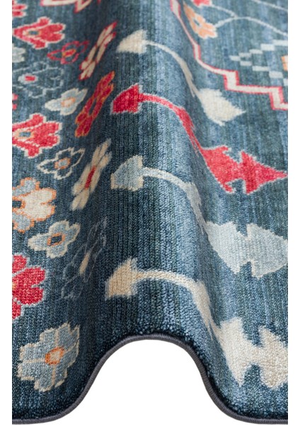 Geometrik Lacivert Tensel Dikdörtgen Modern Desenli Akrilik Hav Vermeyen Leke Tutmayan Kolay Temizlenen Yumuşak Makine Salon Yolluk Mutfak Halı modelleri