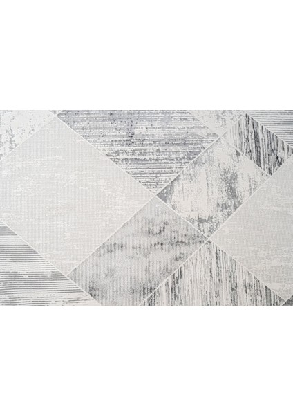 Arezzo Geometrik Gri Mikrofiber Dikdörtgen Modern Desenli Akrilik Hav Vermeyen Leke Tutmayan Kolay Temizlenen Yumuşak Makine Salon Yolluk Mutfak Halı fırsatları