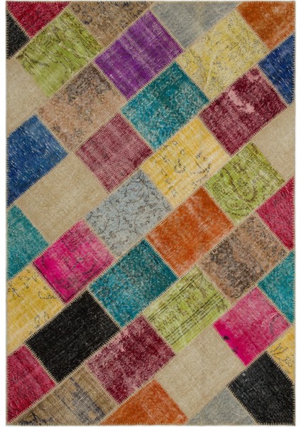 Atina Mavi Eskitme Yün Modern Desenli Yün Hav Toz Vermez Leke Tutmayan Salon Yolluk Mutfak El Dokuma Halı