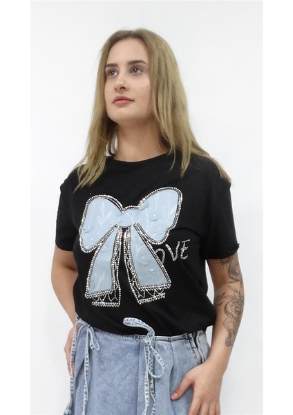 Kadın Snape Taşlı Tshirt