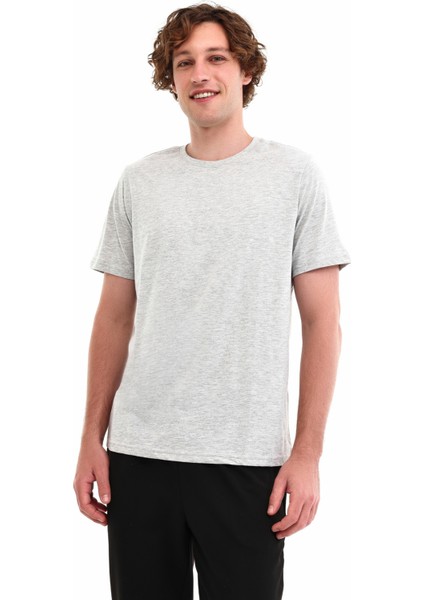 MB Pam C 11SN220 5pr Grı Melanj Erkek Kısa Kol T-Shirt