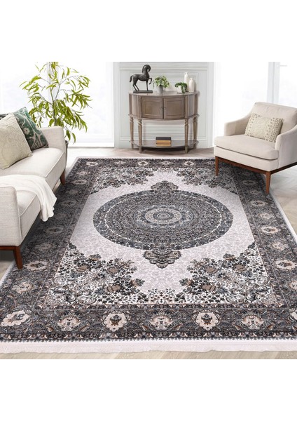 Klasik Kahverengi Viskon Dikdörtgen Modern Desenli Akrilik Hav Vermeyen Leke Tutmayan Kolay Temizlenen Yumuşak Makine Salon Yolluk Mutfak Halı fırsatları