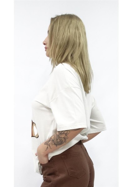 Kadın Ön Ayıcık Baskılı Owersize Tshirt fiyatları