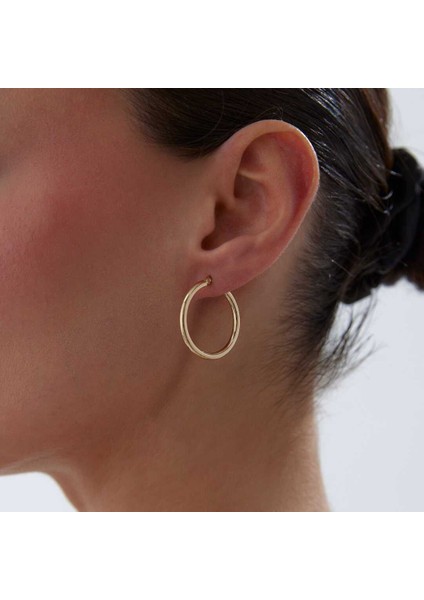 Large 2.50MM Oval Boru Halka Küpe