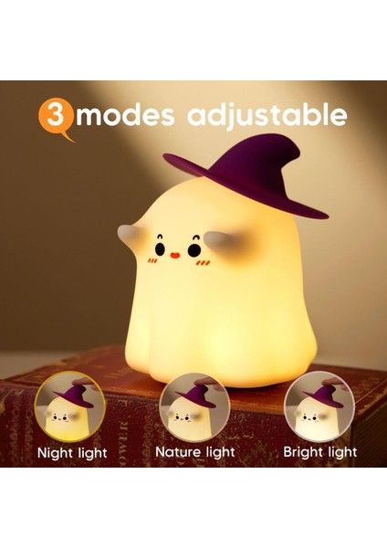 Çocuk Bebek Odası Cadı Gece Lambası LED Işıklı Sevimli Figürlü Dokunmatik Silikon Pet Şarjlı fiyatları