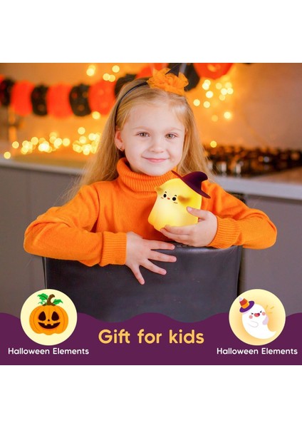 Çocuk Bebek Odası Cadı Gece Lambası LED Işıklı Sevimli Figürlü Dokunmatik Silikon Pet Şarjlı fırsatları