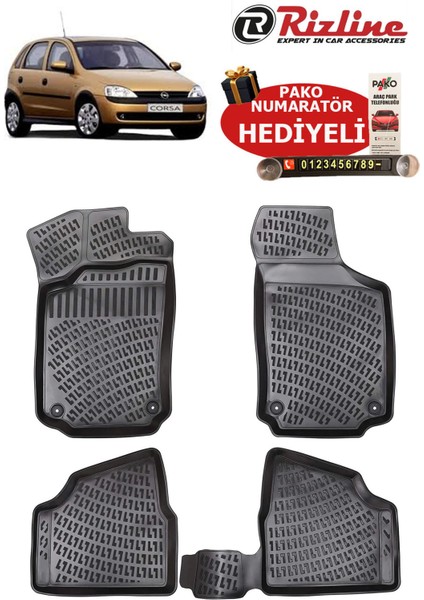Opel Corsa C 2000-2006 Havuzlu Paspas