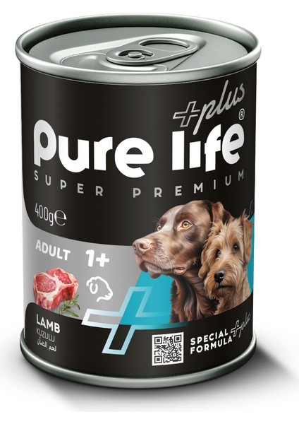 Purelife Plus Kuzu Etli Yetişkin Köpek Konserve Mama 400GR