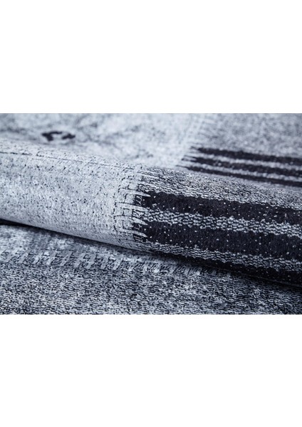 Bialogard Gri Patchwork Etnik Modern Desenli Makinada Yıkanabilir Hav Toz Vermez Leke Tutmayan Kaymaz Taban Dijital Makine Baskı Salon Yolluk Mutfak Halı indirimleri