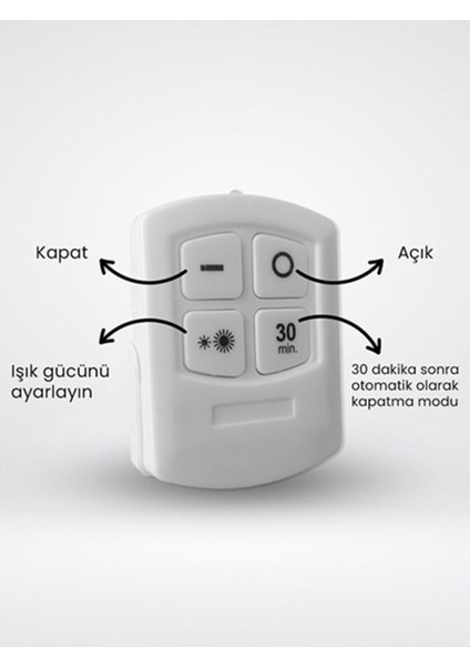 HL-5516 3 Watt Uzaktan Kumandalı Yapışkanlı Kablosuz Pilli LED 3'lü Spot LED Lamba fiyatları