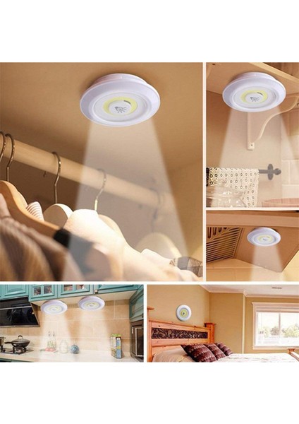 HL-5516 3 Watt Uzaktan Kumandalı Yapışkanlı Kablosuz Pilli LED 3'lü Spot LED Lamba fırsatları