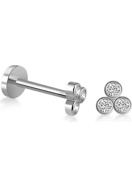 Üç Taşlı Bubble Tragus Piercing modelleri