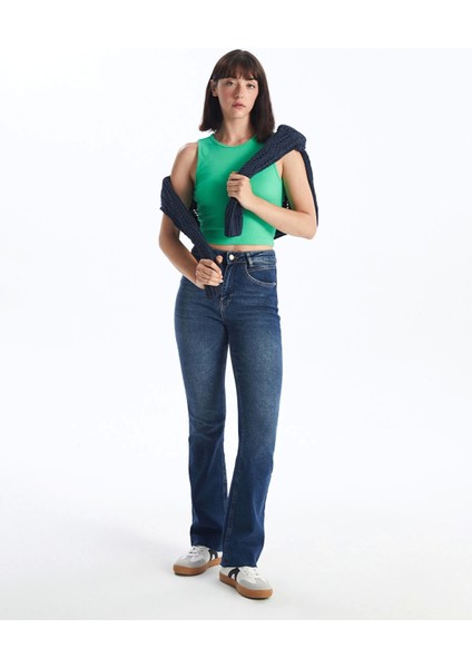 Lcw Jeans Indigo Mars Flare Kadın Jean Pantolon
