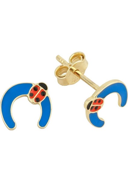 At Nalı Üstünde Uğur Böceği Çocuk Küpesi