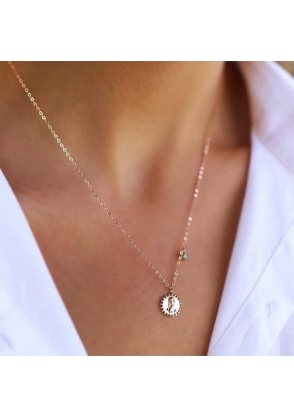 Mavi Boncuklu Denizatı Kolye