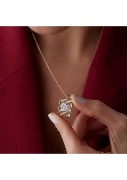 Dikdörtgen Izgara Kalp Kolye fiyatları