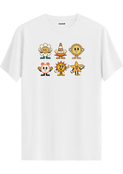 Retro Karakter Tasarımlı Regular Tişört %100 Pamuk Premium Kumaş