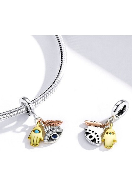 Fatma'nın Eli, Her Şeyi Gören Göz ve Spiritüel Tüy Sallantılı Charm fiyatları