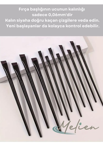 3 Ad Mega Ultra-Ince Düz Eyeliner Kaş Makyaj Fırçası Süngeri Hat Çekme Aparatı Seti Göz Kalemi Fırçası fiyatları