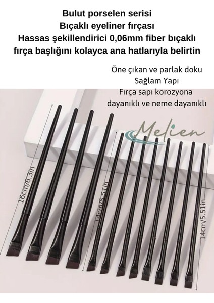 3 Ad Mega Ultra-Ince Düz Eyeliner Kaş Makyaj Fırçası Süngeri Hat Çekme Aparatı Seti Göz Kalemi Fırçası indirimleri
