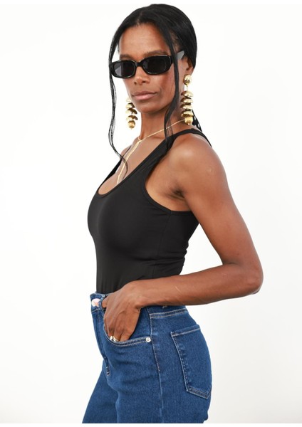 Siyah Askılı Basic Bodysuit 60265