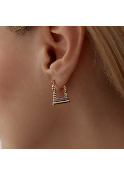 Taşlı Top Ataç Küpe