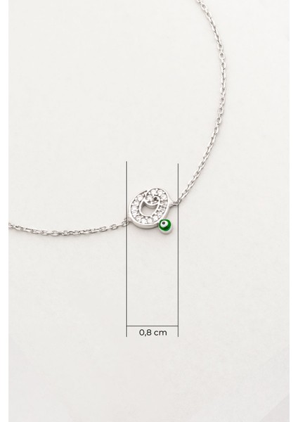 O Harfi 18 Ayar Beyaz Altın Kaplama 19 cm Gümüş Nazar Bileklik fiyatları