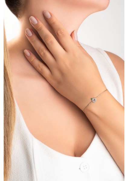 O Harfi 18 Ayar Beyaz Altın Kaplama 19 cm Gümüş Nazar Bileklik fırsatları