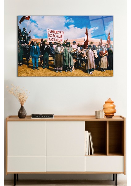 Cumhuriyeti Biz Böyle Kazandık Cam Tablo, Darbelere Dayanıklı Kırılmaz Cam, Hediyelik